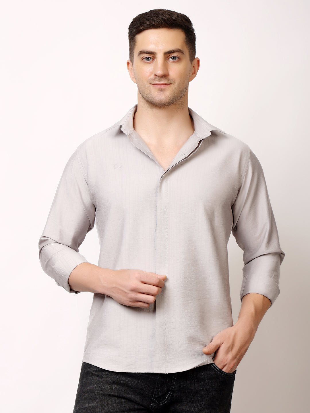 Stylox Men's Regular Fit Solid Full Sleeve Casual Shirt – Soft Cotton Blend, Comfortable & Stylish Everyday Wear - Stylox