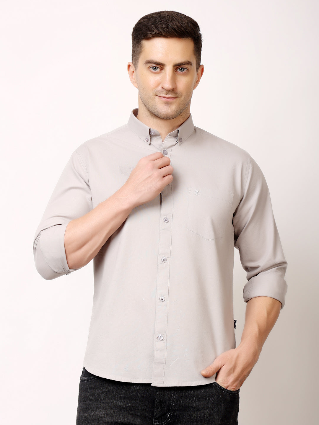 Stylox Men’s Premium Oxford Full Sleeve Solid Shirt | Casual &amp; Formal Wear | Soft Cotton Blend