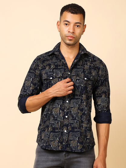 Stylox Regular Fit Full Sleeve Printed Shirt for Men