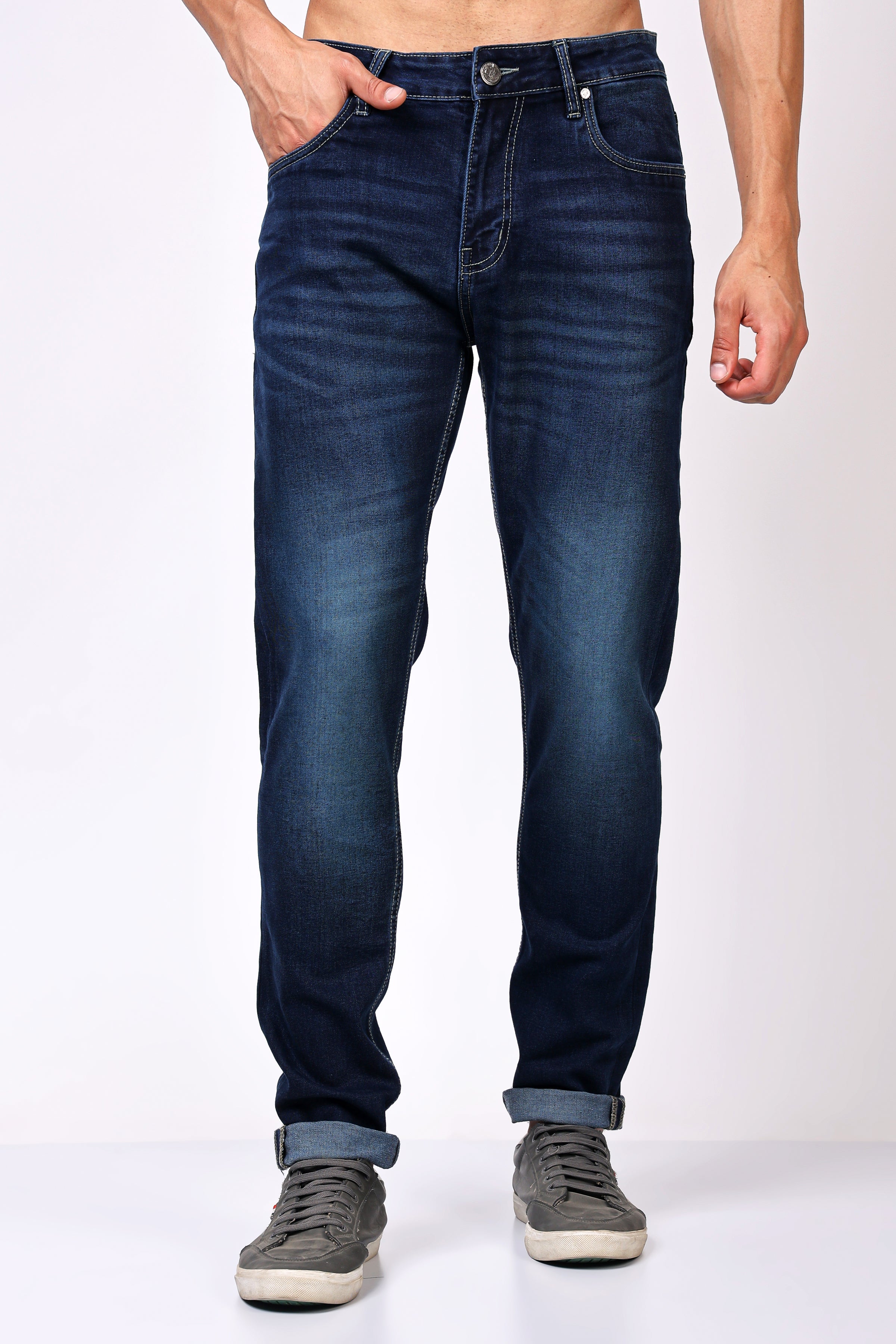 Stylox Slim Fit Denim Jeans - Dark Blue,