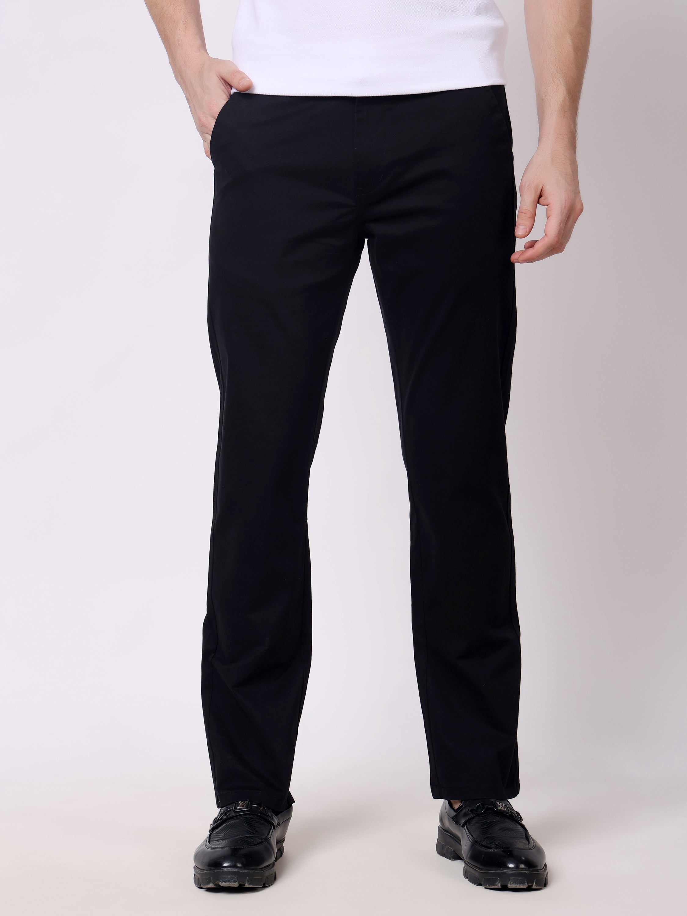 Stylox Men’s Straight Fit Non-Stretch Casual Chinos Trousers - Stylox