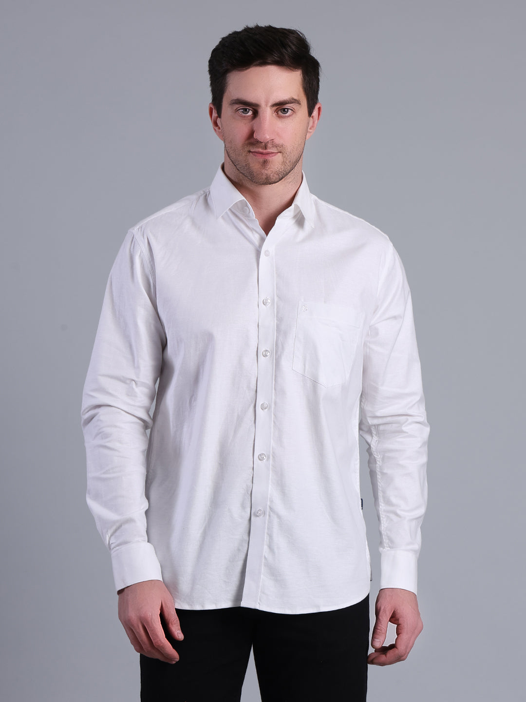 Stylox Men’s Solid Casual Shirt | Full Sleeve Regular Fit Shirt for Everyday Wear