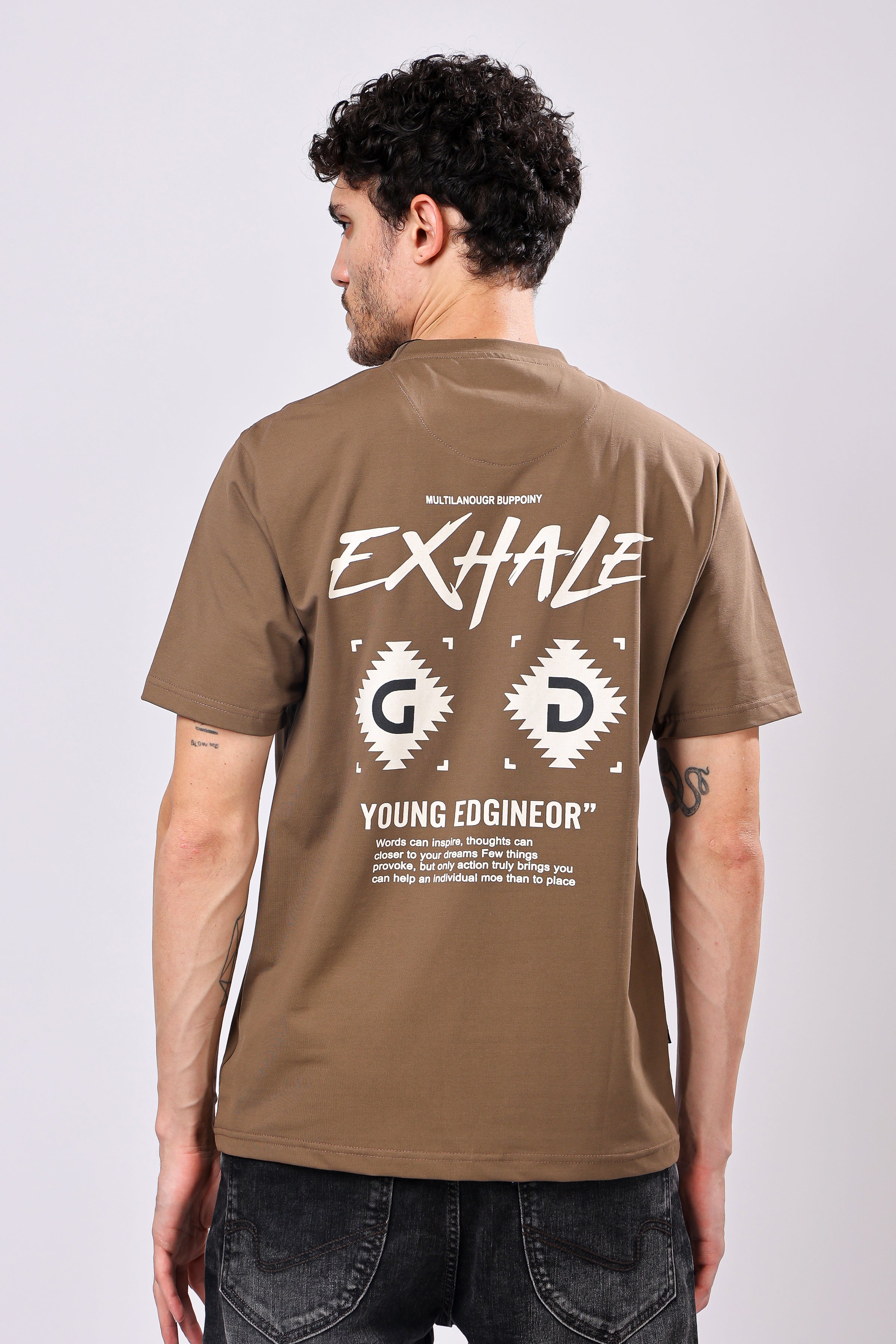 Stylox Men’s Oversized Round Neck Half Sleeve Back Printed T-Shirt | Premium Cotton Loose Fit Graphic Tee for Streetwear