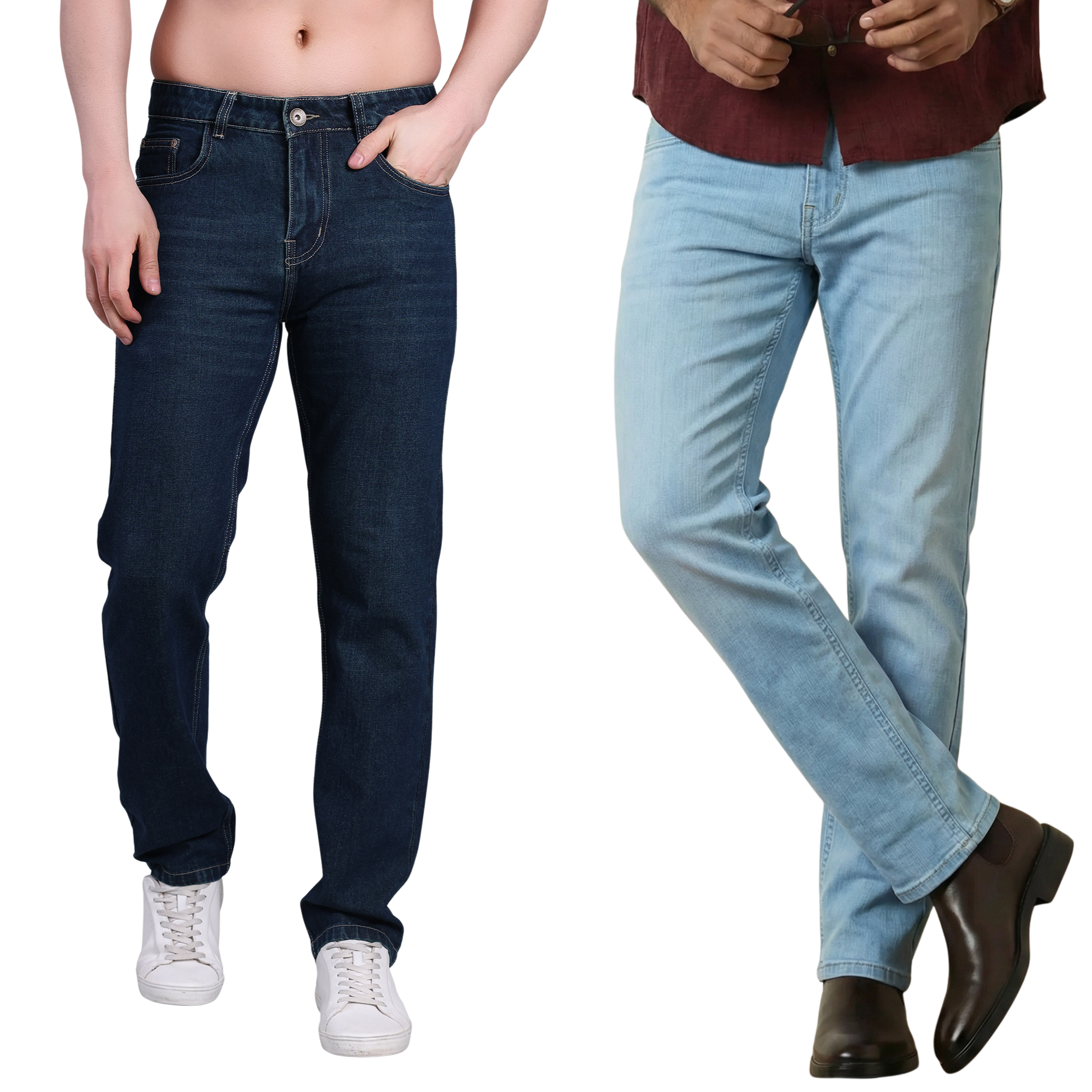 Stylox Straight Fit Denim Jeans Pack Of 2 - Stylox