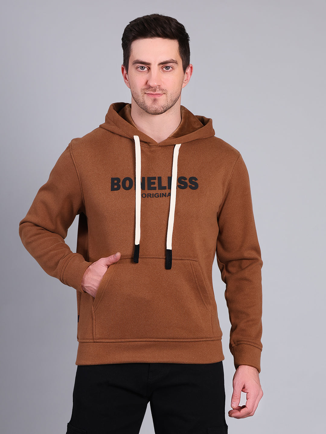 Stylox Men’s Winter Hooded Sweatshirt | Printed Pullover Hoodie with Kangaroo Pocket | Warm Casual Wear