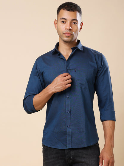 Stylox Men’s Regular Fit Oxford Full Sleeve Solid Shirt – Classic Elegance with Modern Comfort