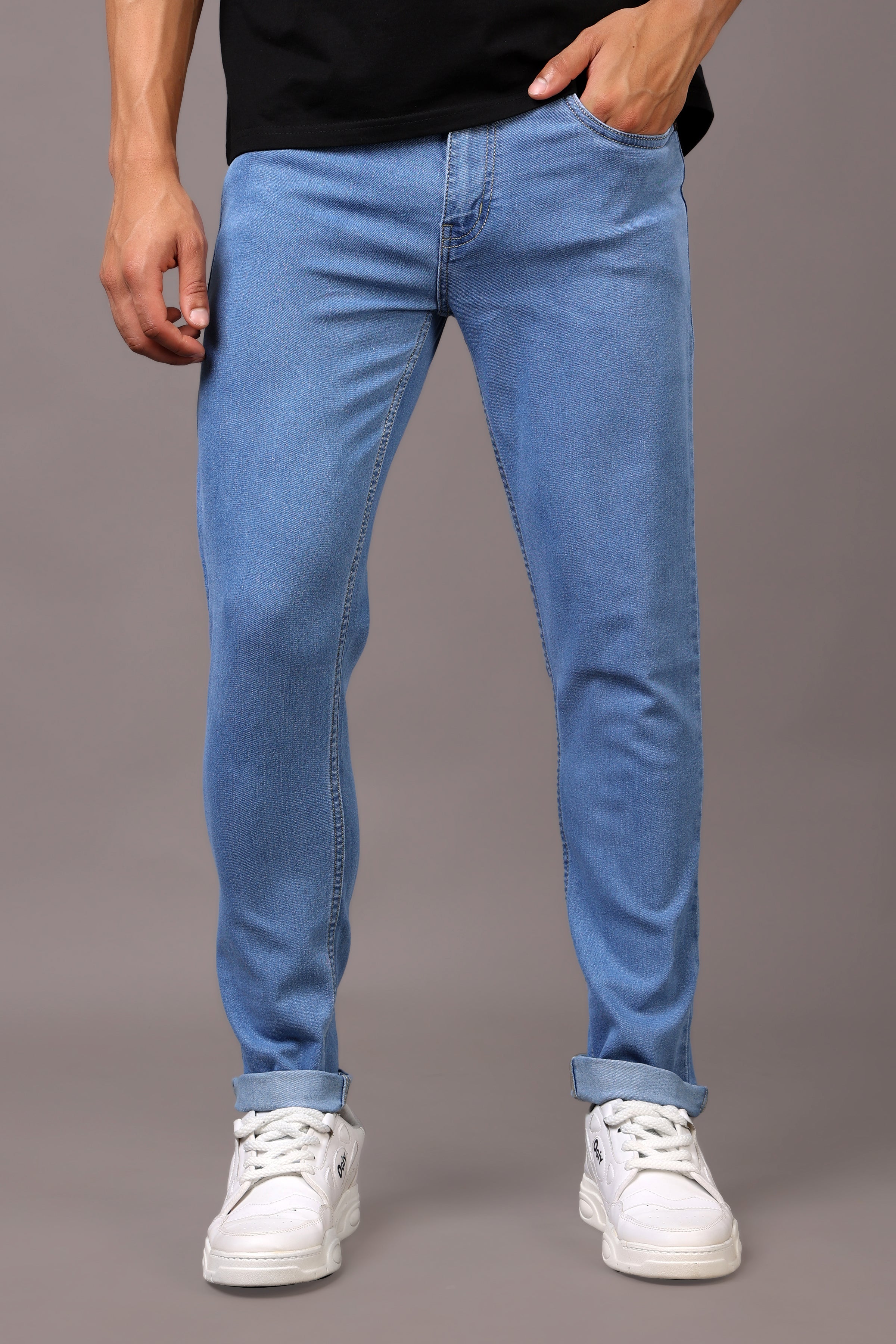 Stylox Men’s Slim Fit Mid-Rise Casual Denim Jeans - Stylox