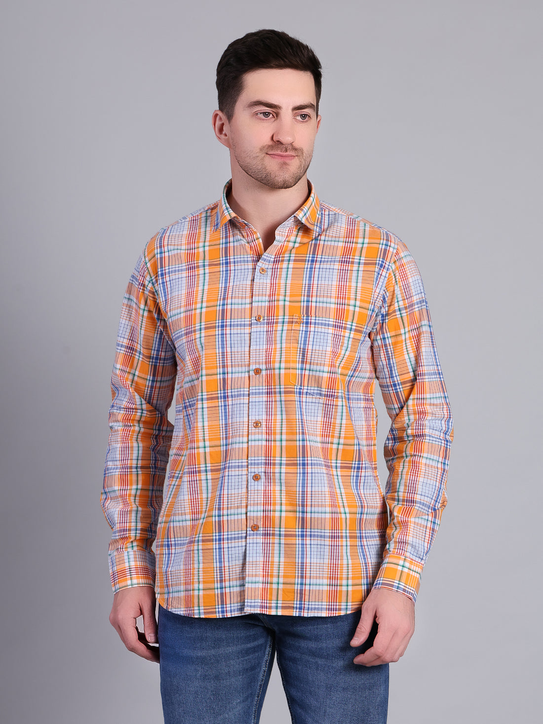 Stylox Men’s Regular Fit Full Sleeve Casual Check Shirt - Stylox