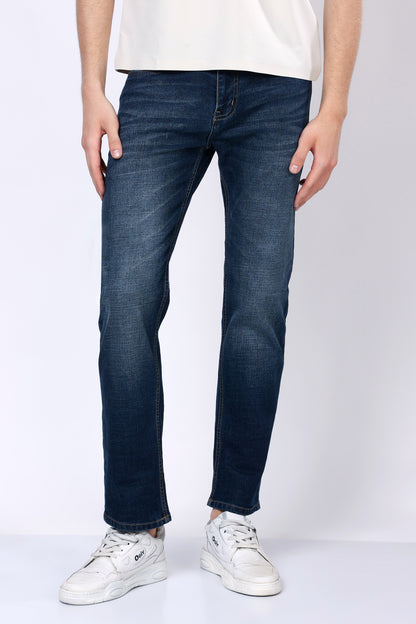 Stylox Men’s Mid-Rise Comfort Fit Stretchable Greenish Blue Denim Jeans - Stylox