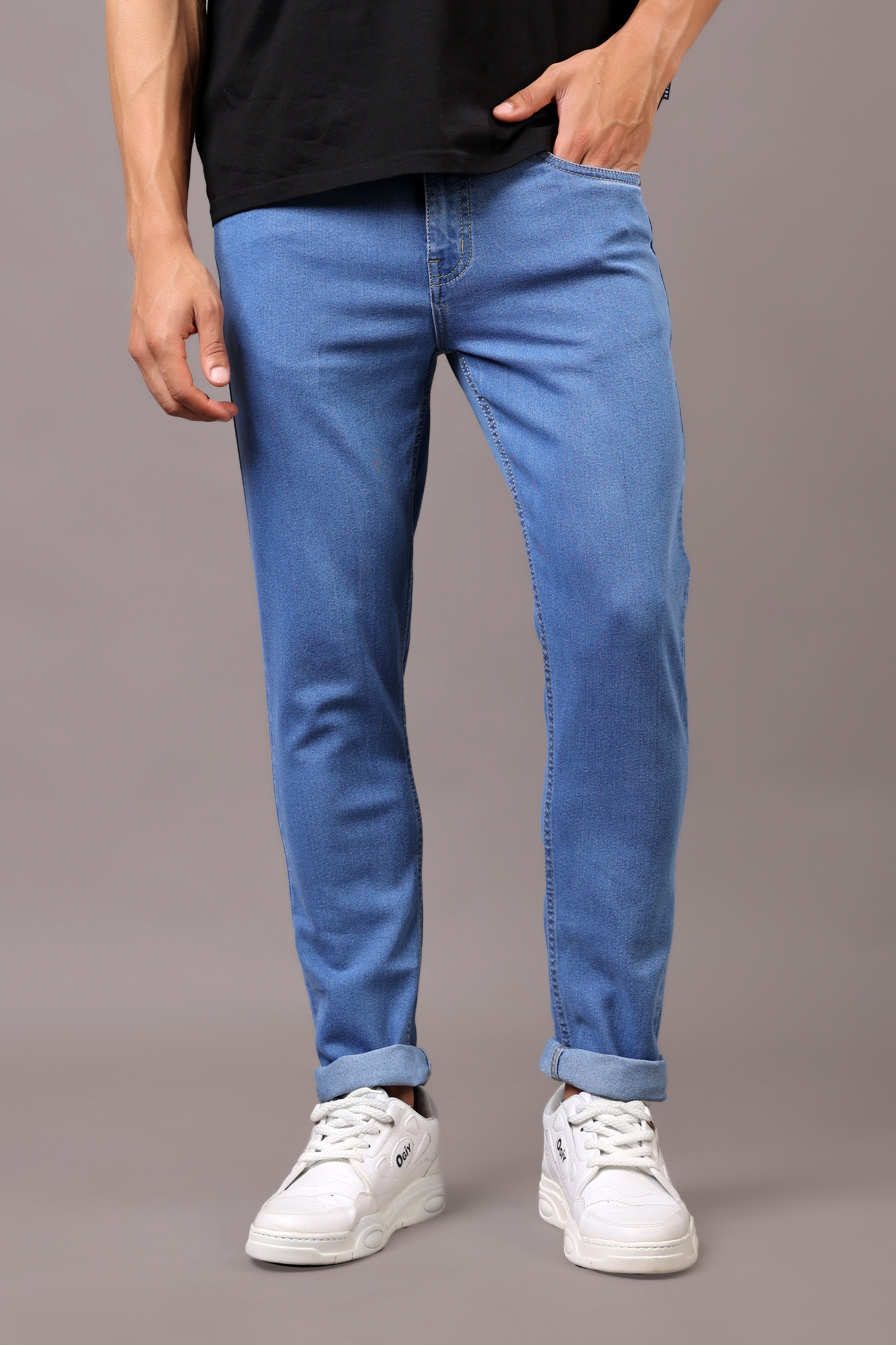 Stylox Men’s Slim Fit Mid-Rise Denim Jeans - Stylox