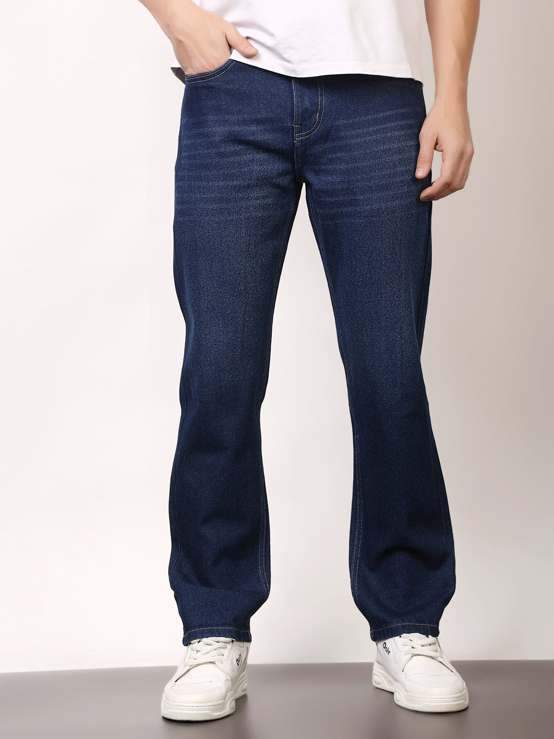 Stylox Men’s Relaxed Fit Solid Jeans | Comfortable Denim Casual Wear for Everyday Style (Dark Blue)