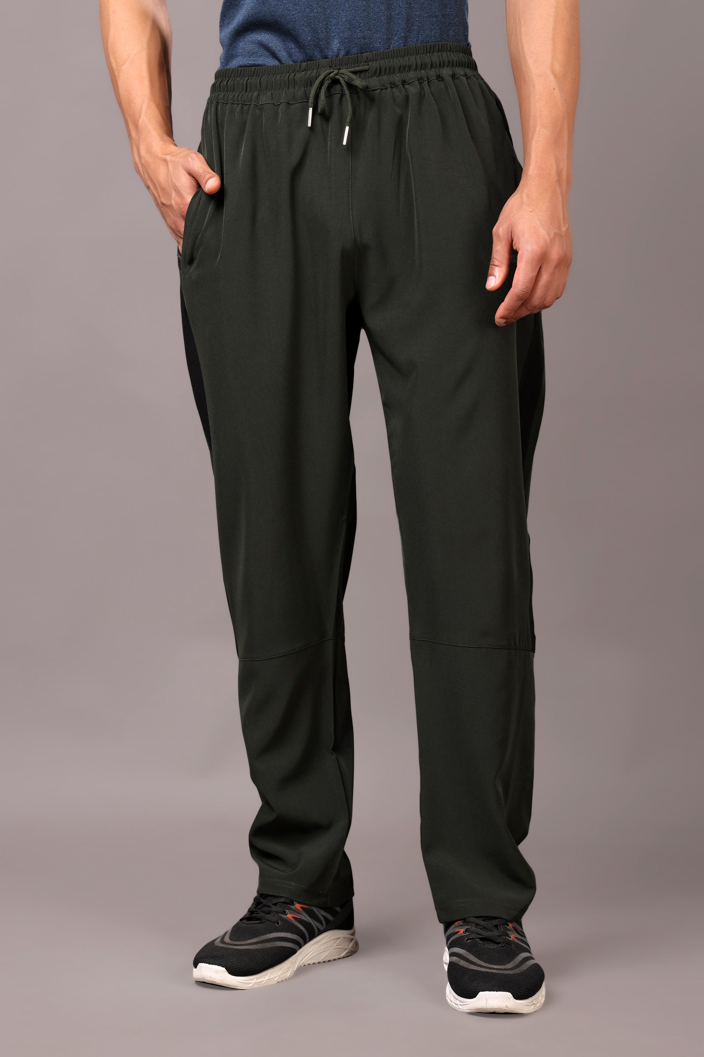 Stylox Classic Men’s Trackpants with Elastic Waist & Side Pockets (Olive) - Stylox