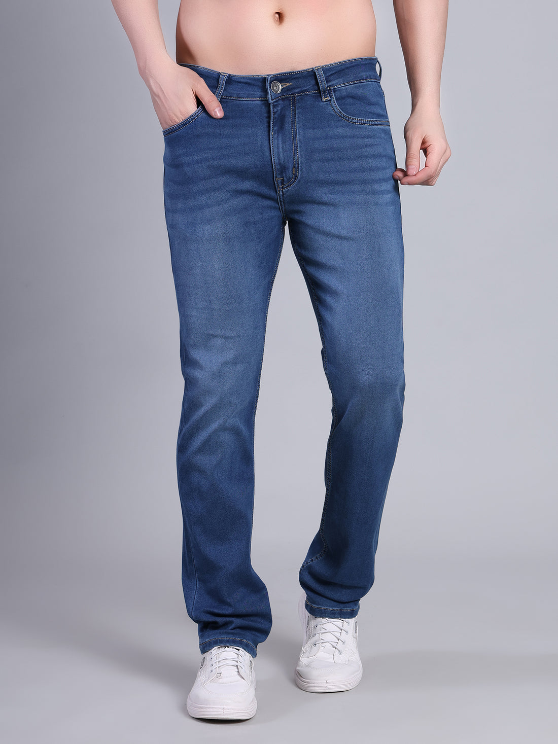 Stylox Men’s Slim Fit Stretchable Denim Jeans-Light Blue - Stylox