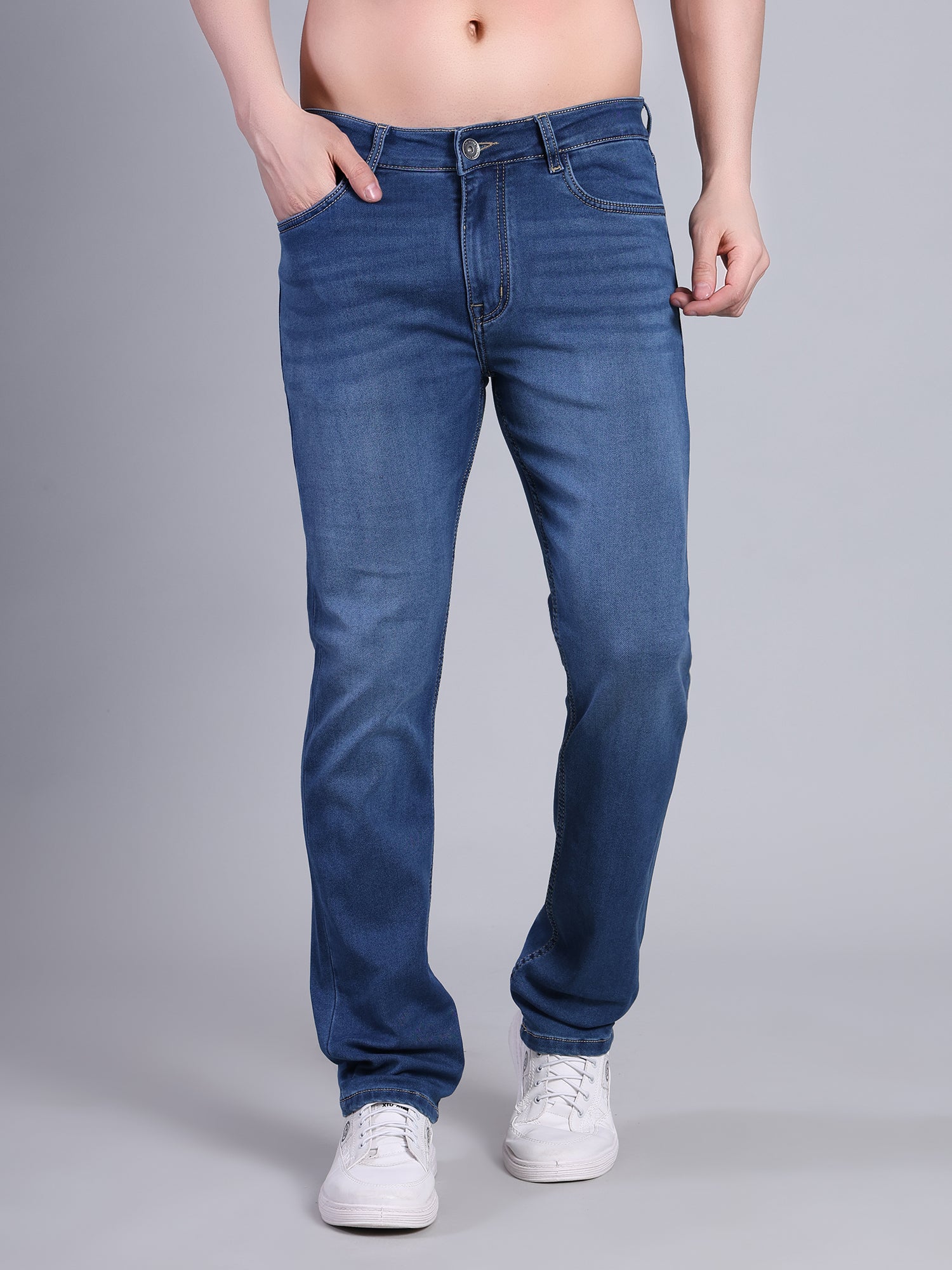 Stylox Men’s Slim Fit Stretchable Denim Jeans-Light Blue - Stylox