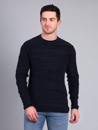 Stylox Men’s Textured Winter Sweater | Full Sleeve Crew Neck Knit Pullover | Premium Casual Wear