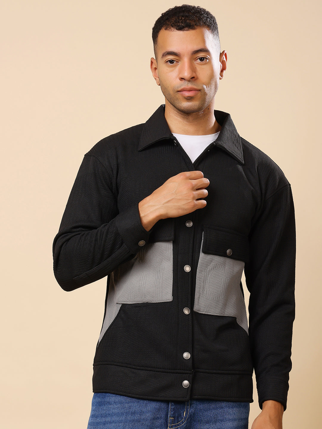Stylox Men’s Shacket with Button Closure – Stylish Shacket for Every Season