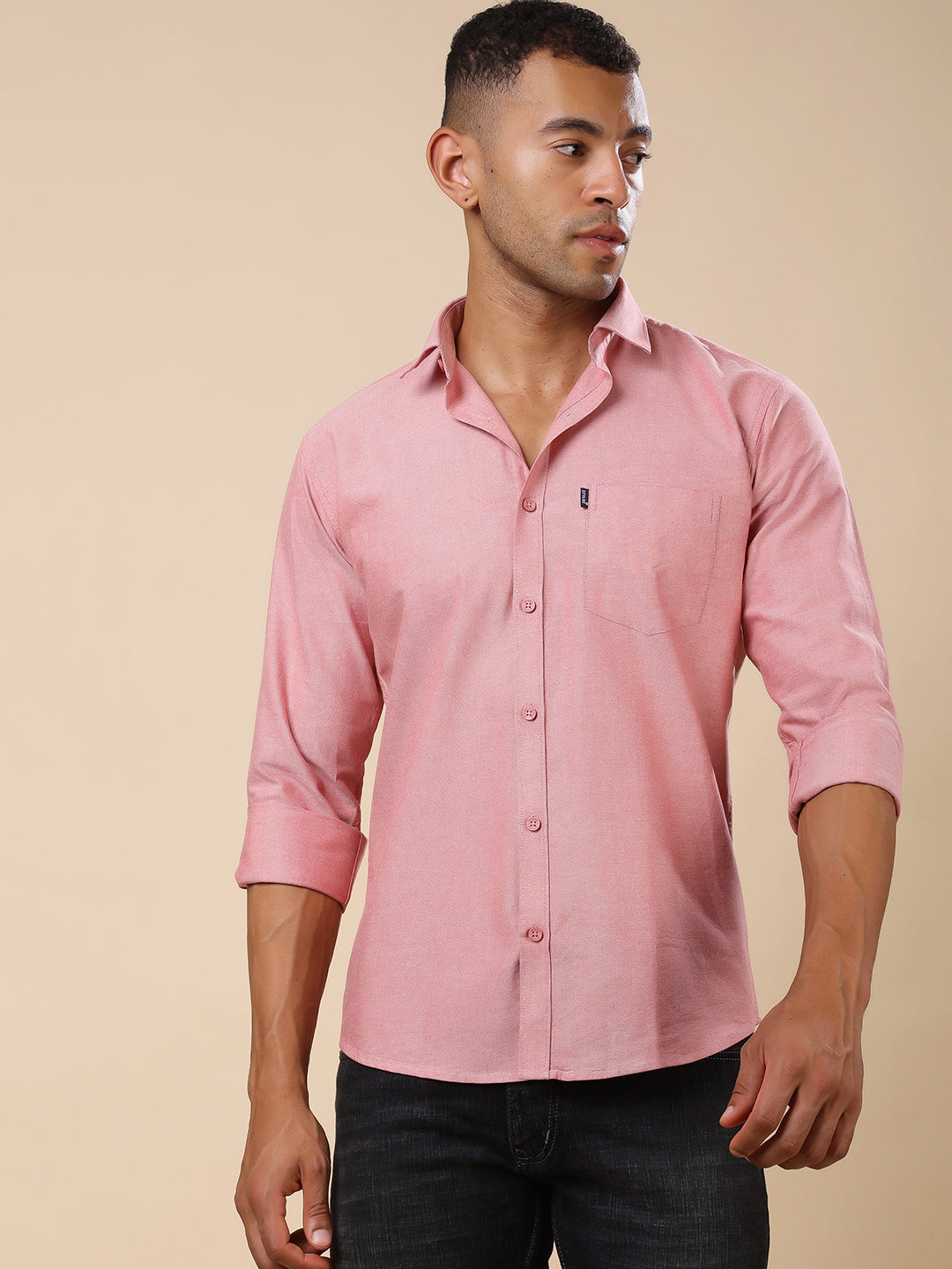 Stylox Men’s Regular Fit Oxford Full Sleeve Solid Shirt – Classic Elegance with Modern Comfort