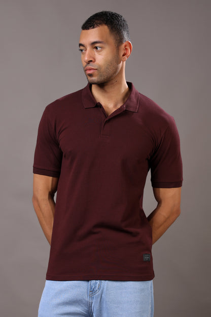 Stylox Men’s Polo Collar Solid T-Shirt - Soft, Breathable &amp; Everyday Wear
