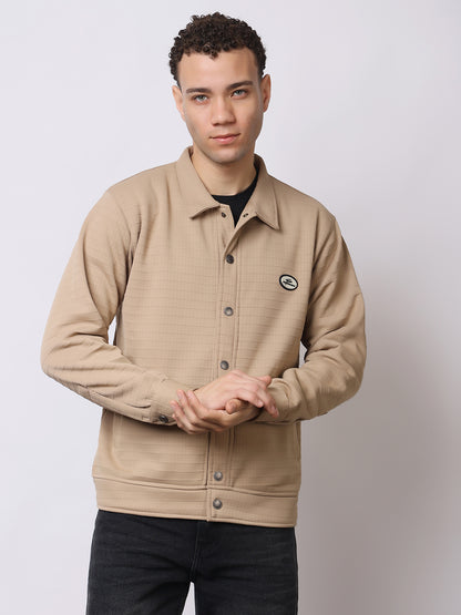 Stylox Men’s Textured Button-Down Shacket – Lightweight Casual Jacket for Winter &amp; Fall