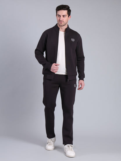 Stylox Men’s Solid Tracksuit Set with Zip-Up Jacket &amp; Joggers – Winter Athleisure Wear