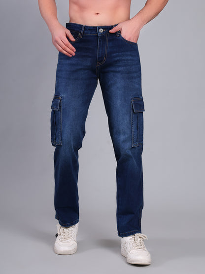 Stylox Men’s Cargo Jeans | Utility Denim with Multiple Pockets | Regular Fit Stretch Cargo Jeans for Men