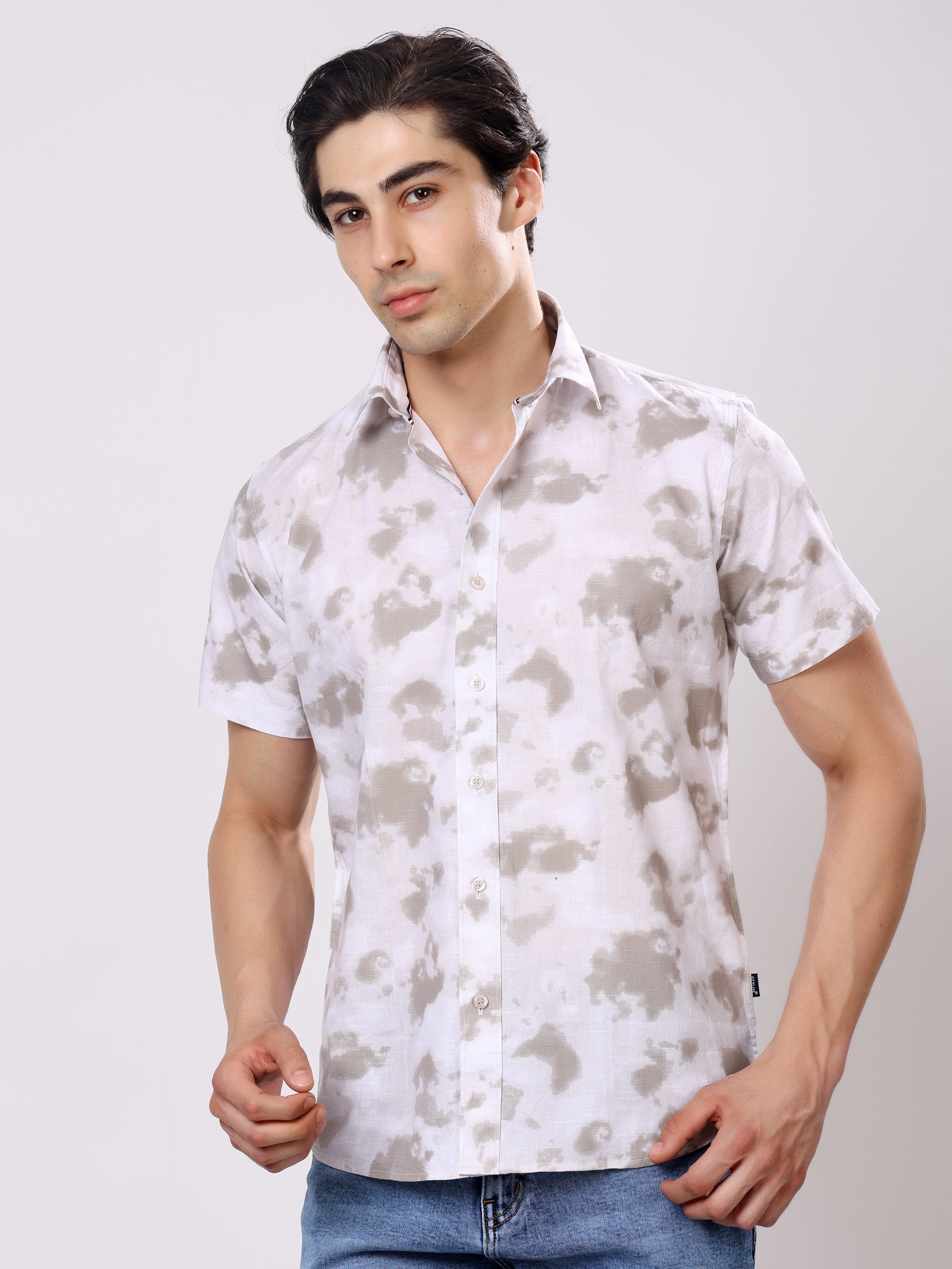 Stylox Men’s Regular Fit Half Sleeve Stylish Tie-Dye Printed Casual Shirt - Stylox