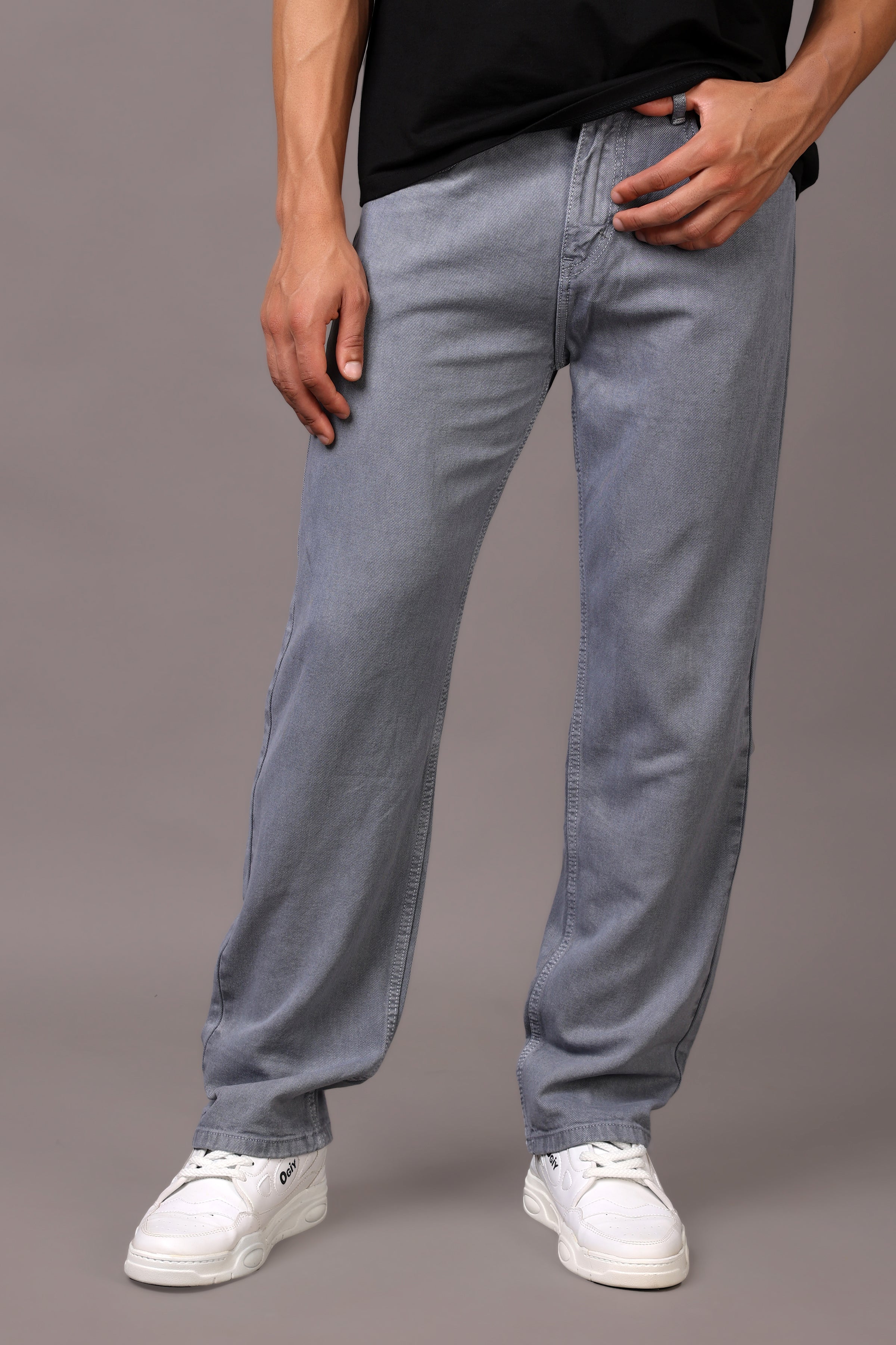 Stylox Men’s Relaxed Fit Denim Jeans - Ash Grey, Black, Steel Grey, Fossil Grey & Olive