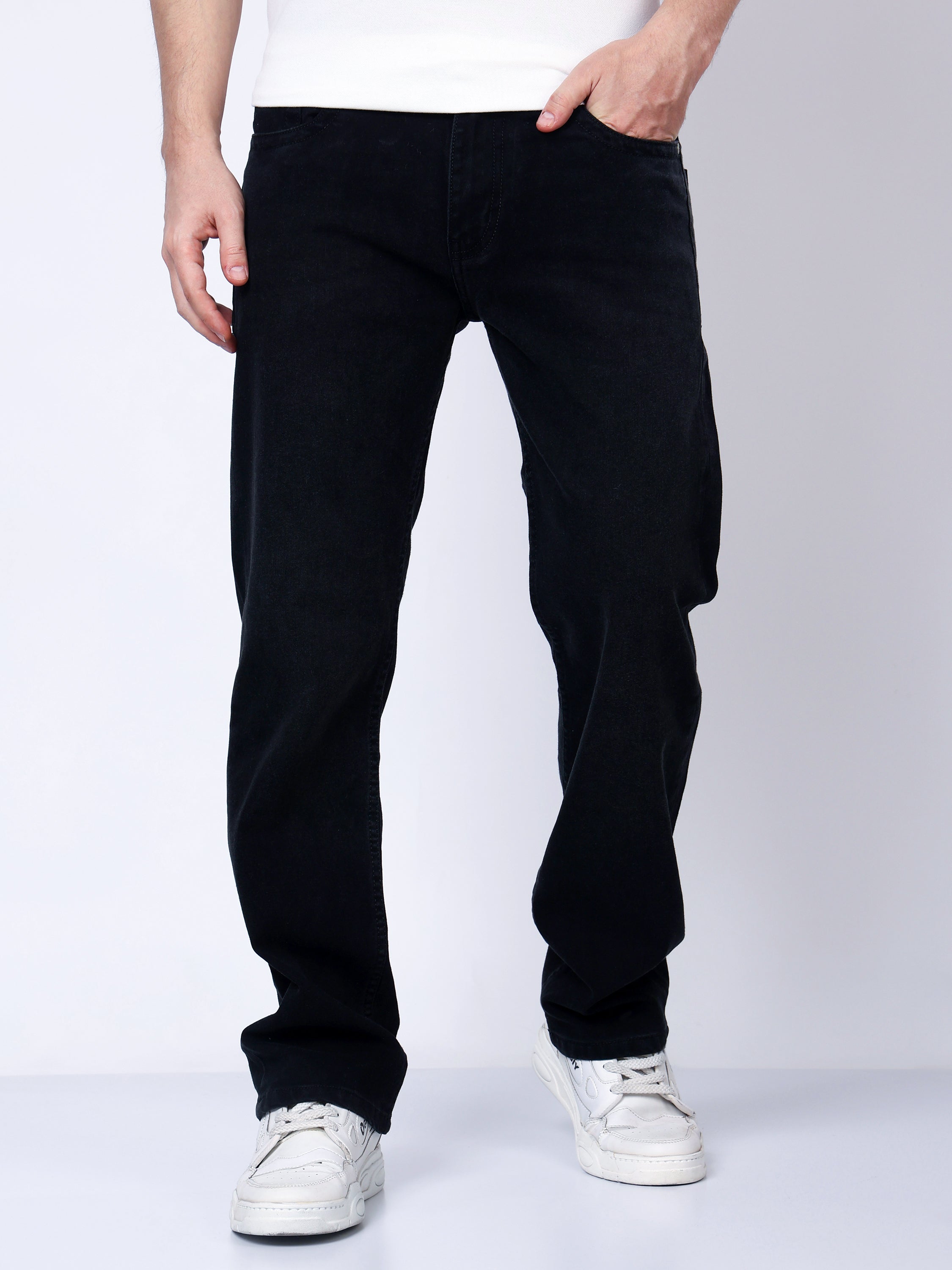 Stylox Men’s Mid-Rise Comfort Fit Stretchable Mid Grey Denim Jeans - Stylox