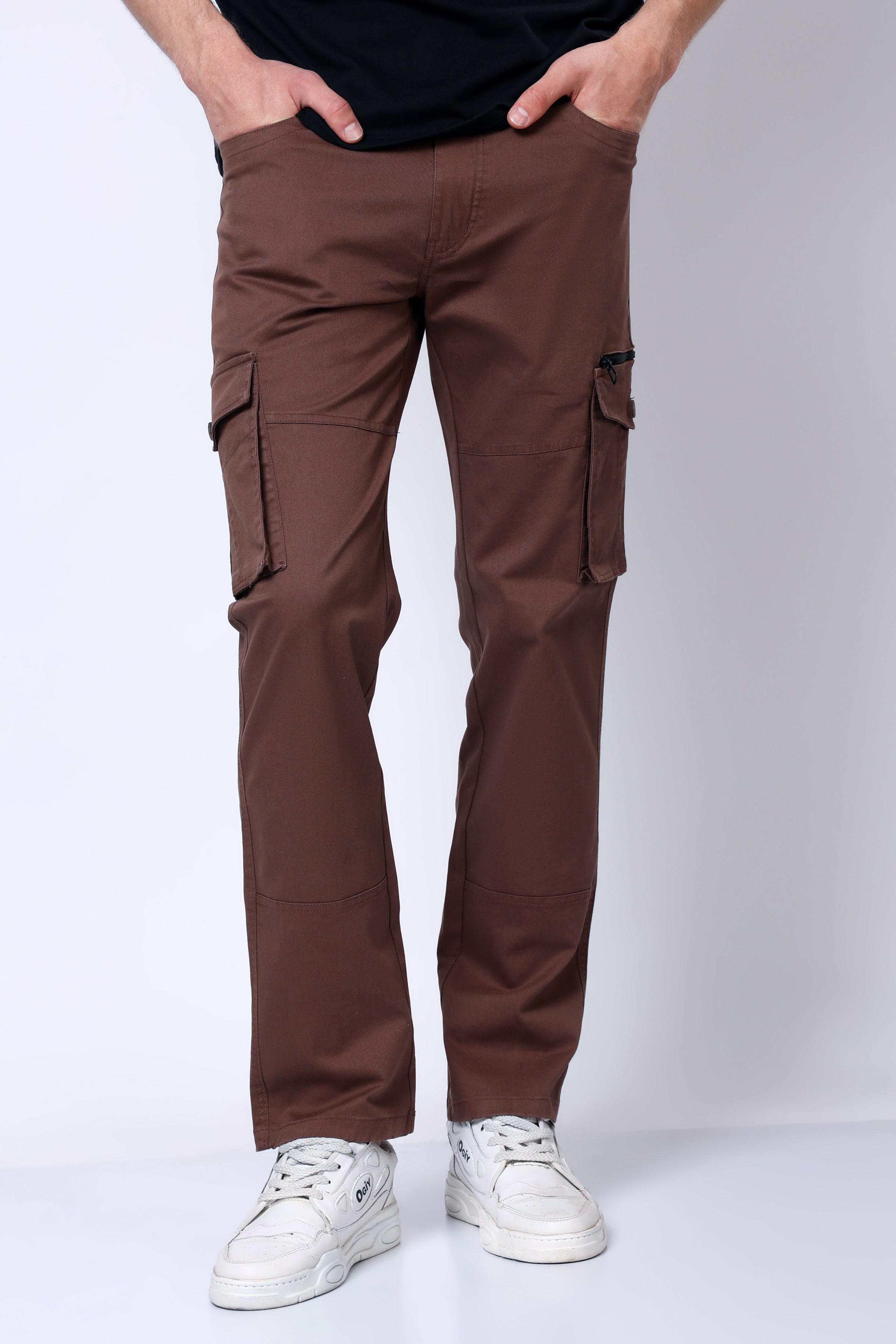 Stylox Men’s Regular Fit Utility Cargo Pants with Multi Pockets - Stylox