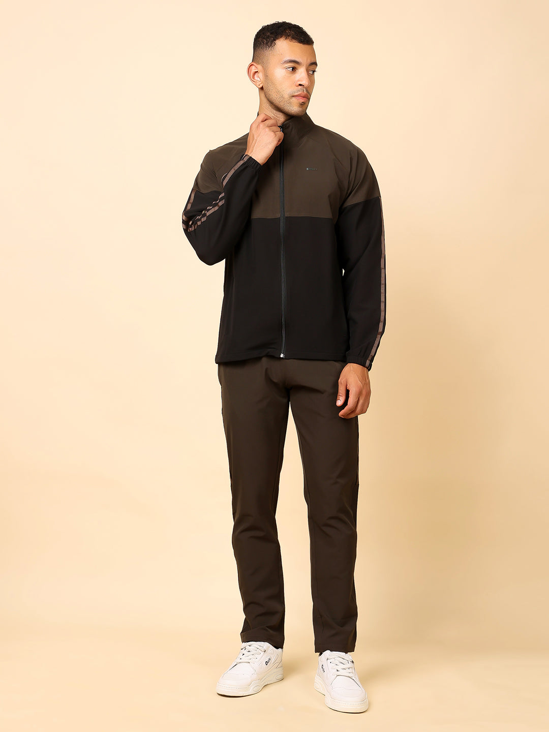 Stylox Men’s Tracksuit – Stylish Full Set for Sports, Gym & Casual Wear (Dark Brown) - Stylox