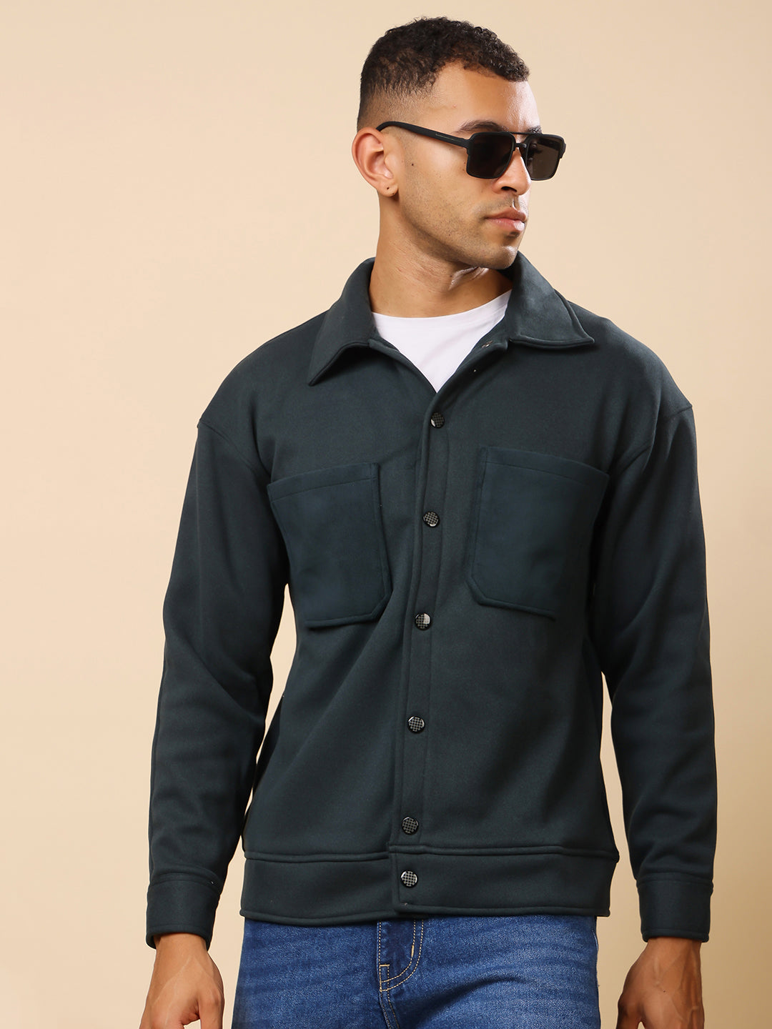 Stylox Men’s Shacket with Button Closure – Stylish Jacket for Every Season