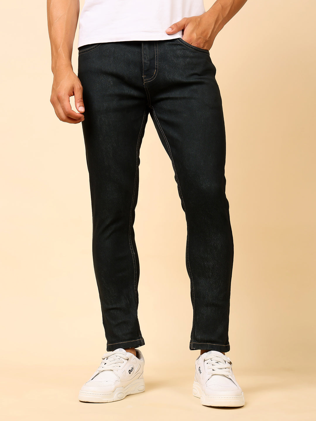 Stylox Men’s Ankle Fit Jeans | Stylish Slim Ankle-Length Jeans for Casual & Streetwear Look|J-03 - Stylox