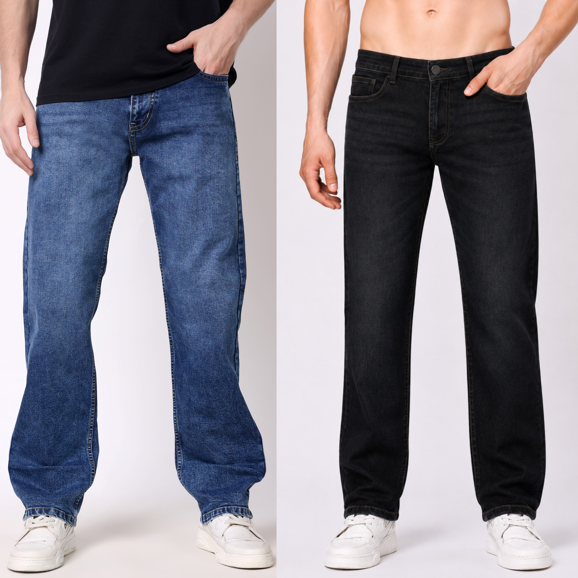 Stylox Men's Comfort & Slim Fit Stretchable Denim Jeans Combo (Pack Of 2)