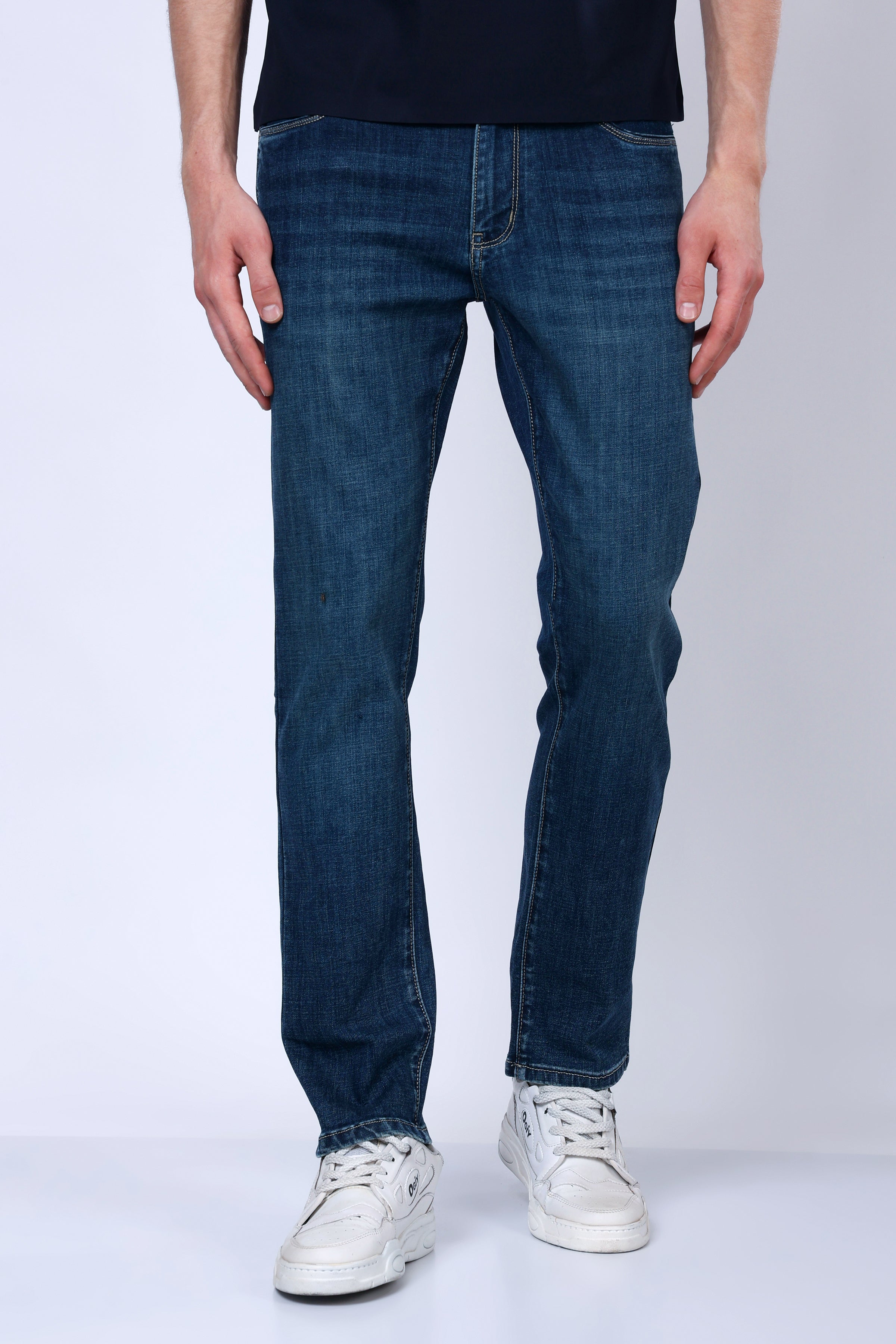 Stylox Men's Slim Fit Stretchable Jeans-Greenish Blue - Stylox