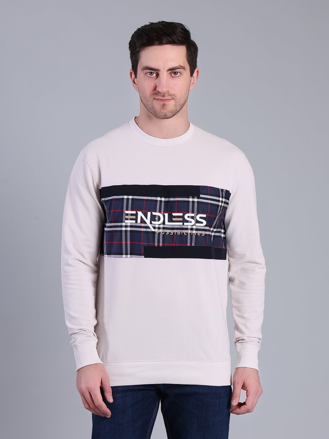Stylox Men’s Printed Sweatshirt | Crew Neck Sweatshirt with Chest Print | Full Sleeve Casual Winter Wear