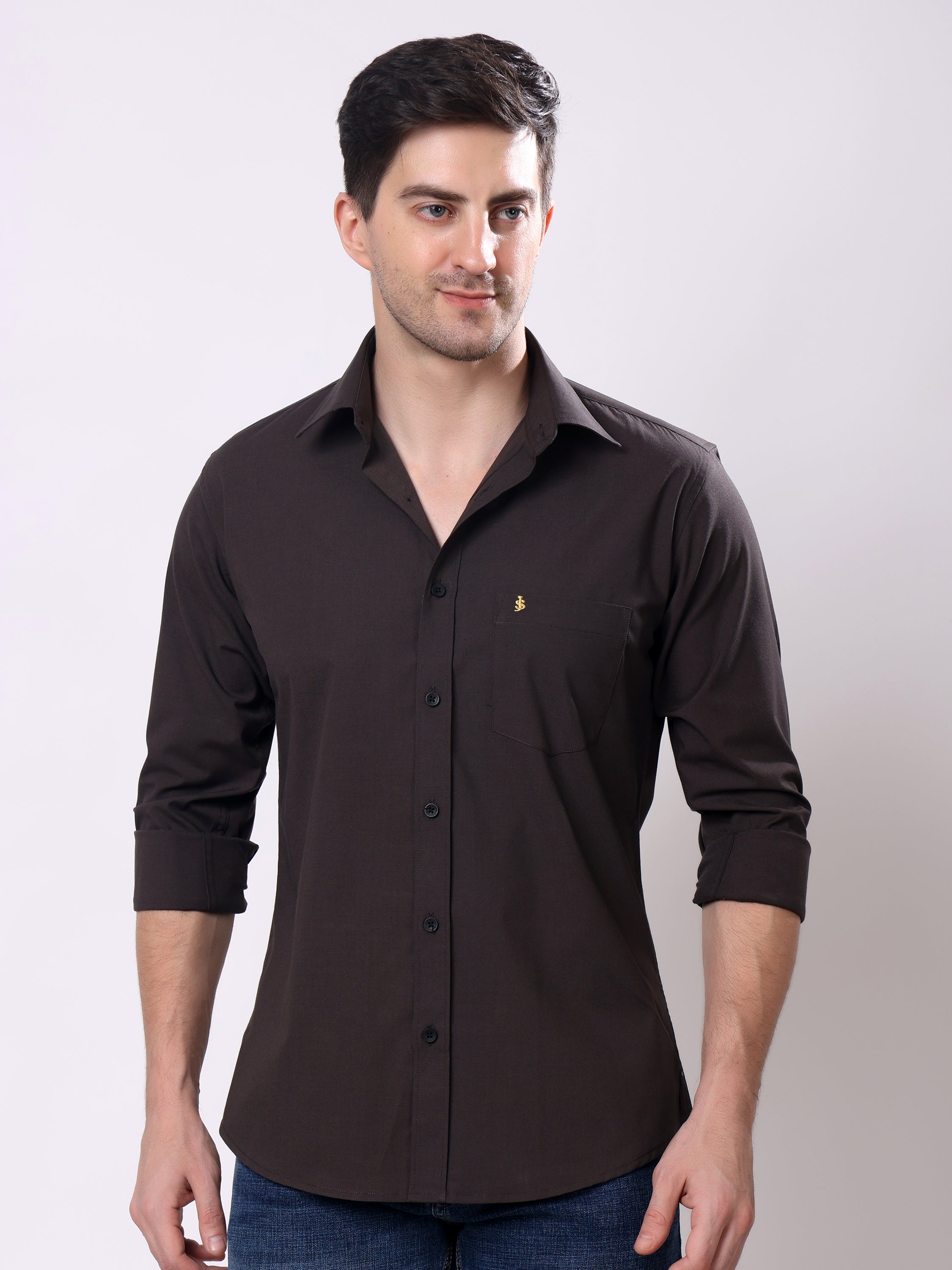 Stylox Men’s Regular Fit Full Sleeve Solid Casual Shirt - Stylox
