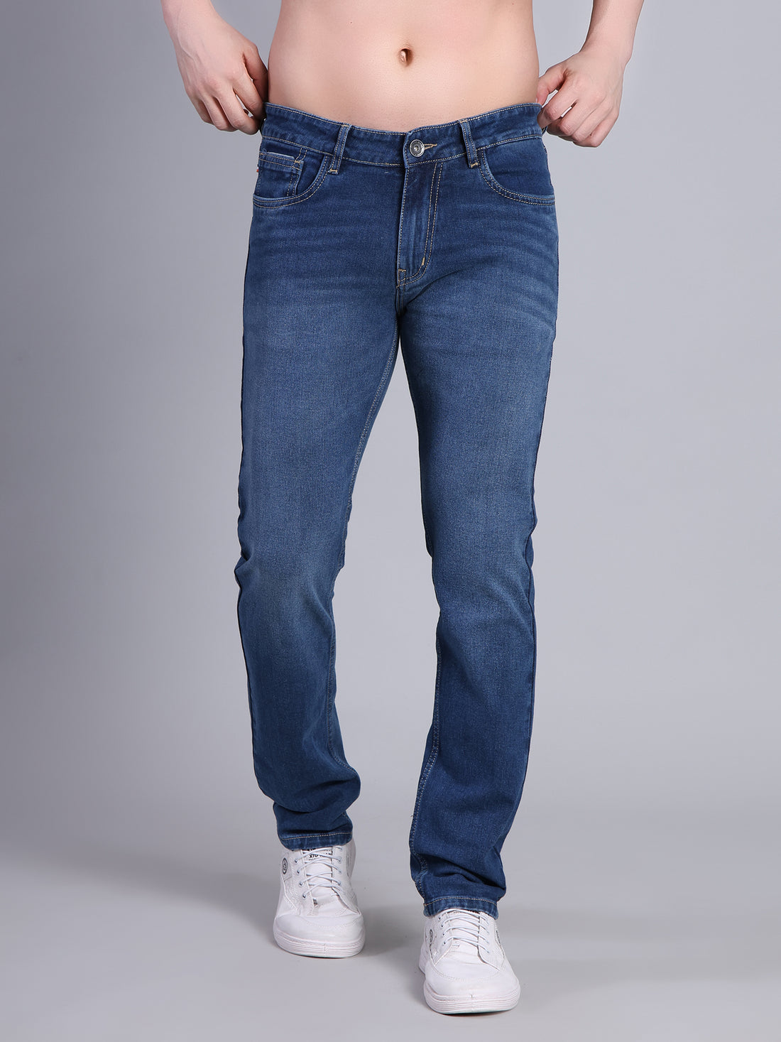 Stylox Men’s Slim Fit Mid Rise Stretchable Casual Denim Jeans-Blue - Stylox