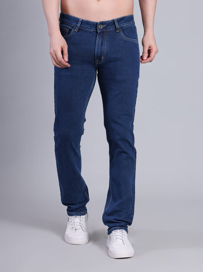 Stylox Men’s Slim Fit Mid Rise Stretchable Casual Denim Jeans-Dark Blue - Stylox