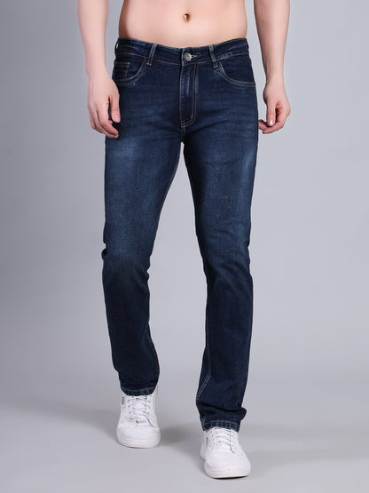 Stylox Men’s Slim Fit Stretchable Washed Denim Jeans-Greenish Blue - Stylox