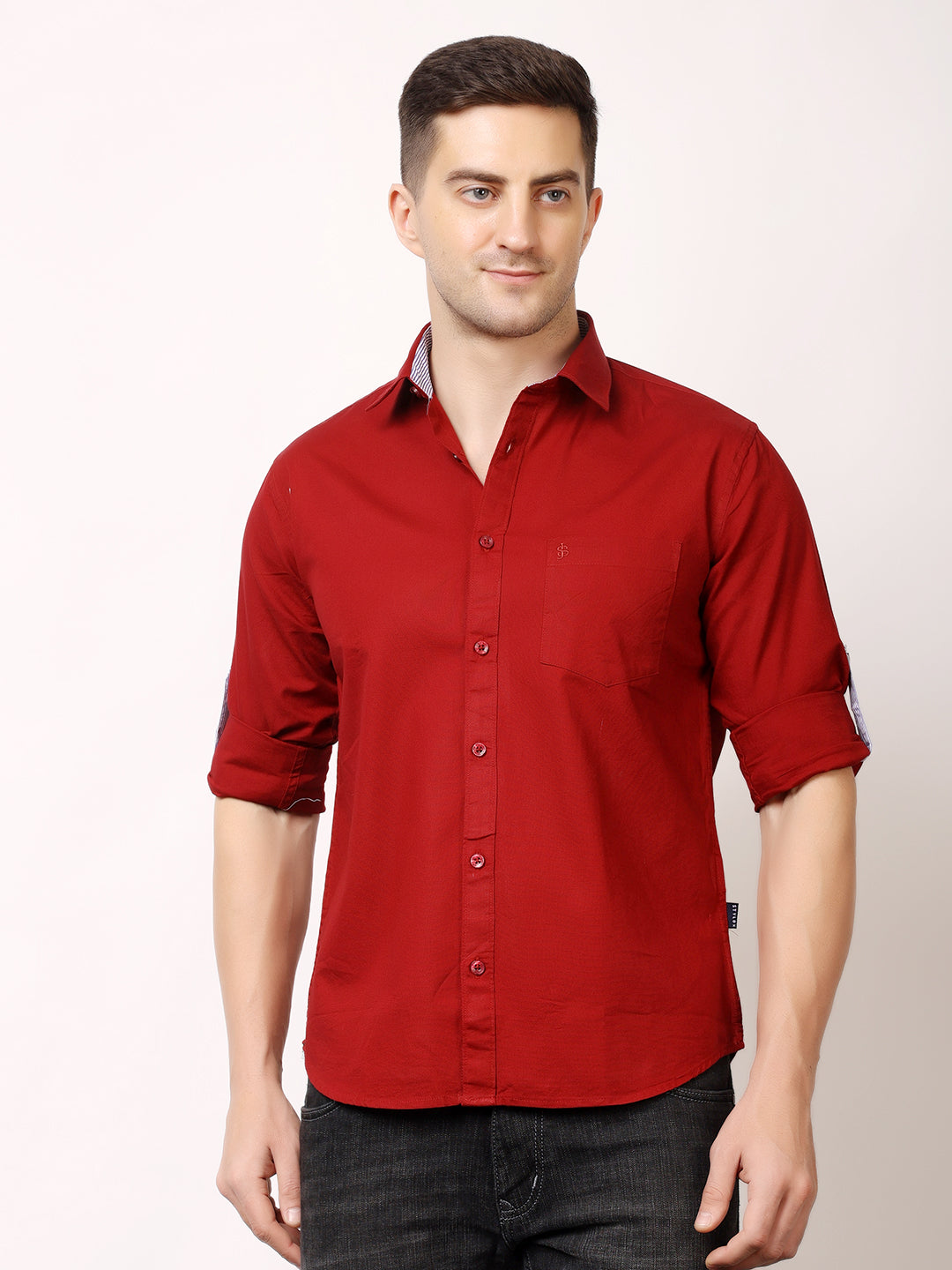 Stylox Men’s Regular Fit Oxford Full Sleeve Solid Shirt | Premium Cotton Blend Casual & Formal Wear - Stylox