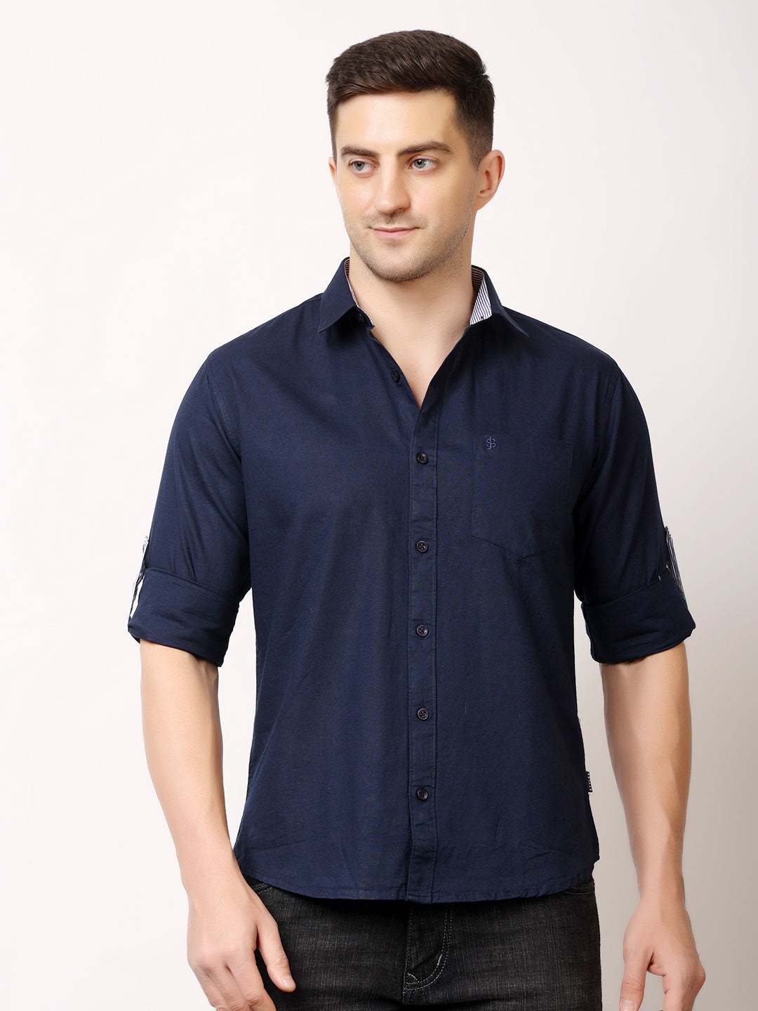 Stylox Men’s Regular Fit Oxford Full Sleeve Solid Shirt | Premium Cotton Blend Casual & Formal Wear - Stylox