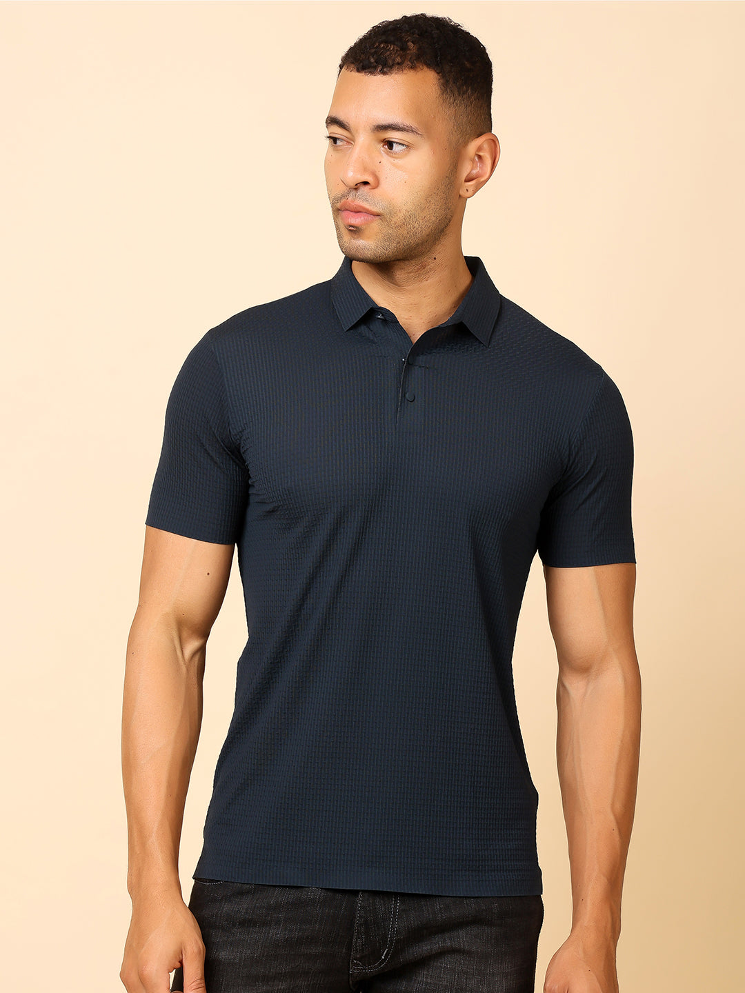 Stylox Premium Stretchable Nylon-Spandex Solid Polo T-Shirt – Sleek Comfort & Performance - Stylox