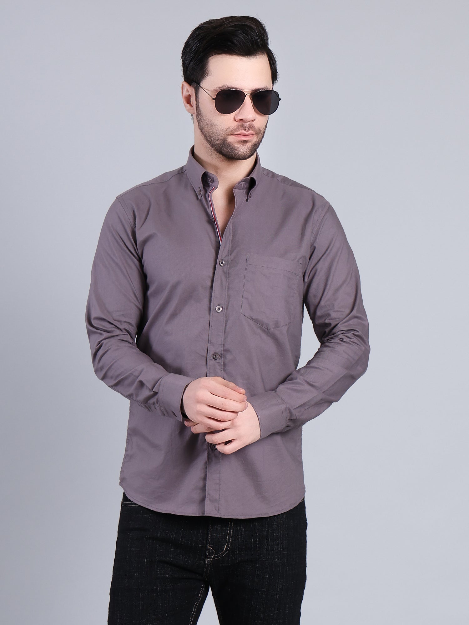 Stylox Men’s Regular Fit Full Sleeve Solid Casual Shirt for Everyday & Office Wear - Stylox