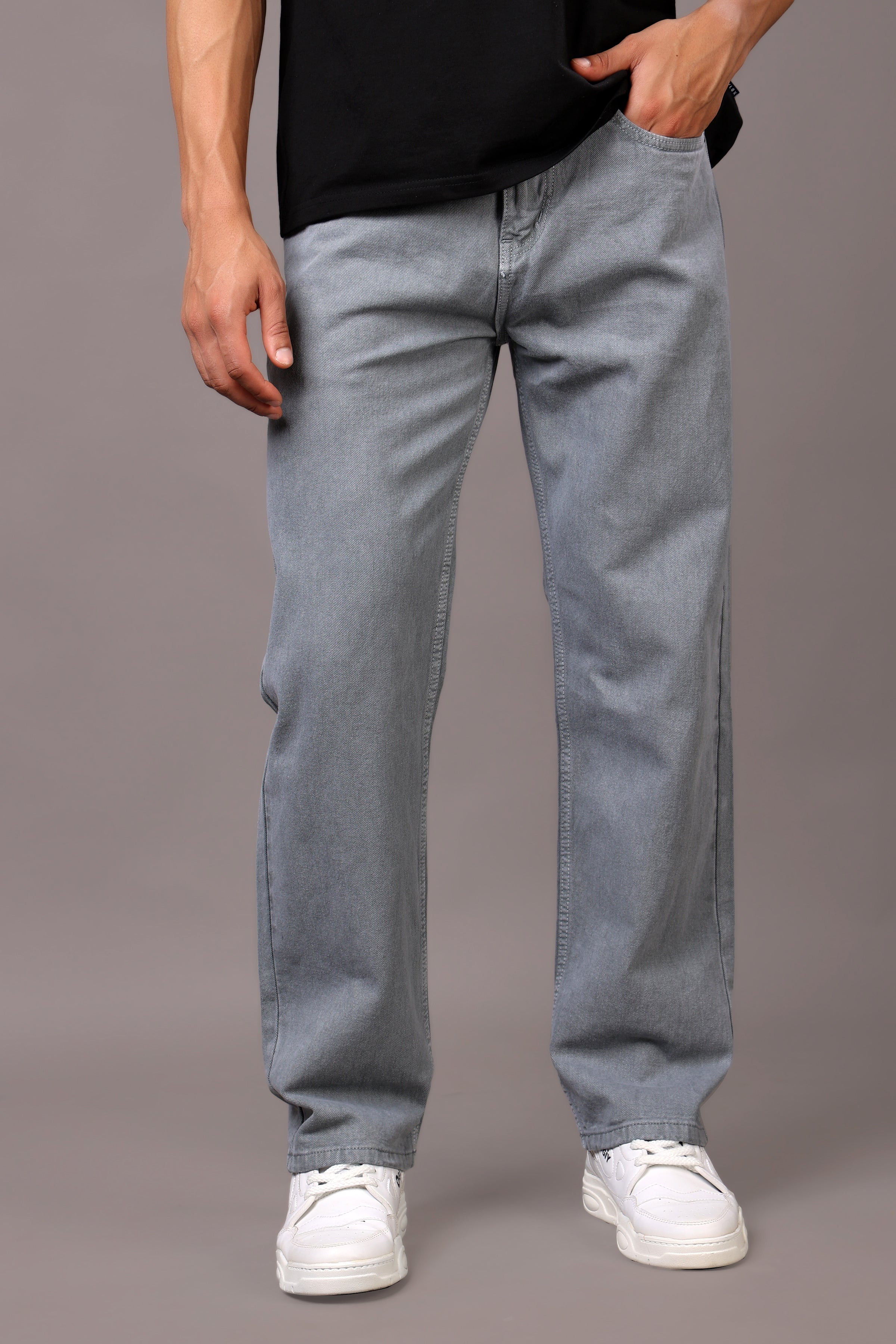 Stylox Men’s Relaxed Fit Denim Jeans - Ash Grey, Black, Steel Grey, Fossil Grey & Olive