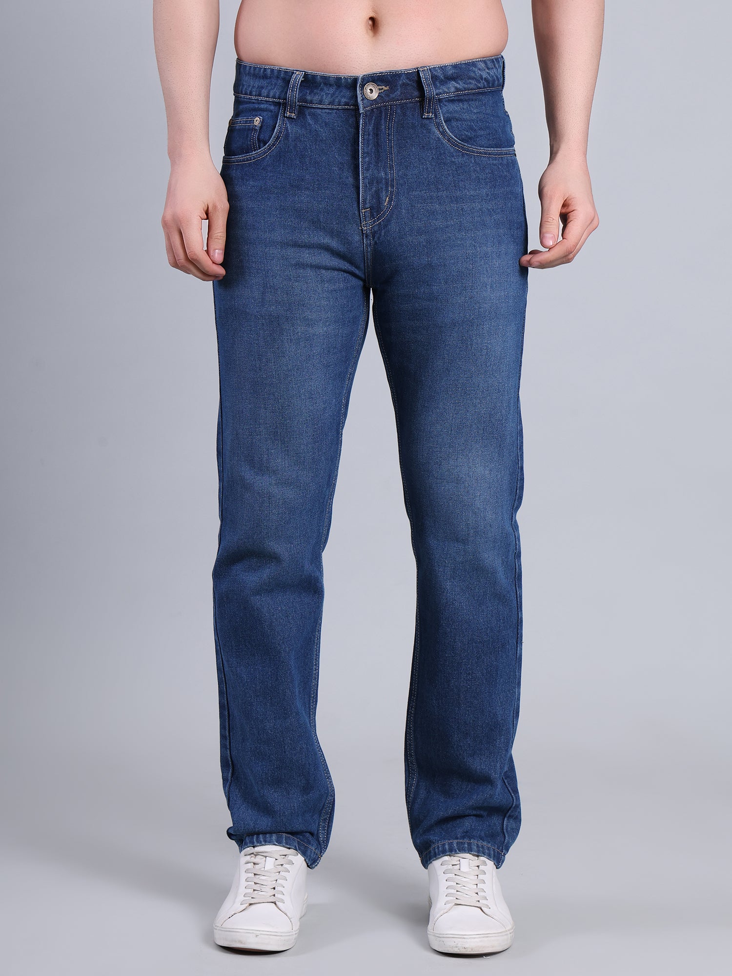 Stylox Men’s Relaxed Fit Mid-Rise Denim Jeans