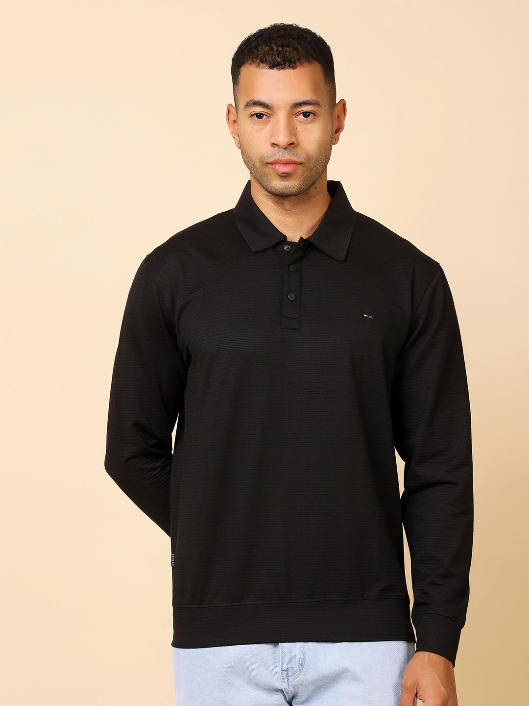 Stylox Men’s Polo Neck Sweatshirt with Button Placket
