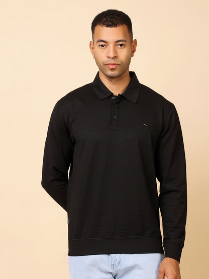 Stylox Men’s Polo Neck Sweatshirt with Button Placket
