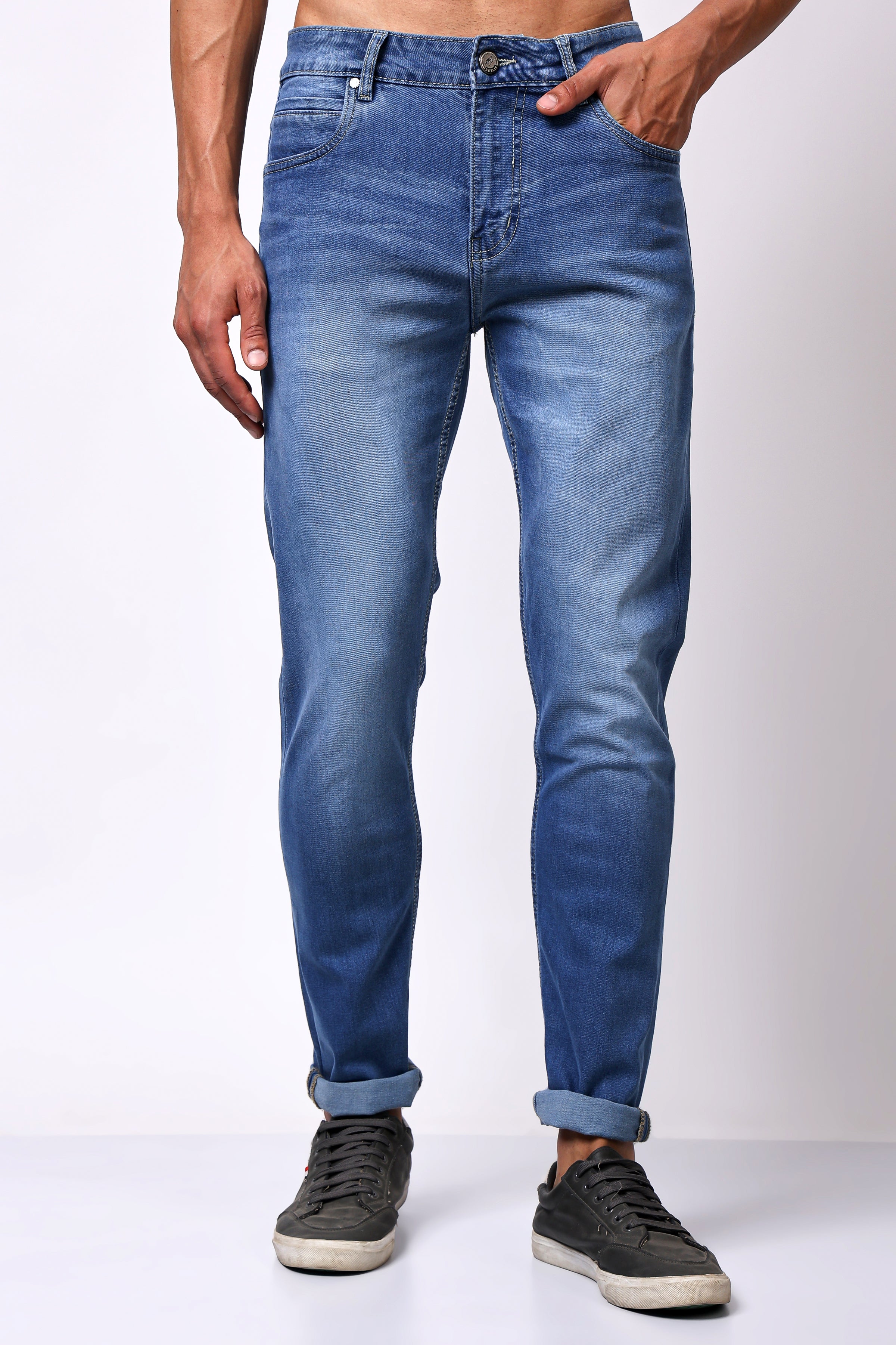 Stylox Slim Fit Denim Jeans - Light Blue,