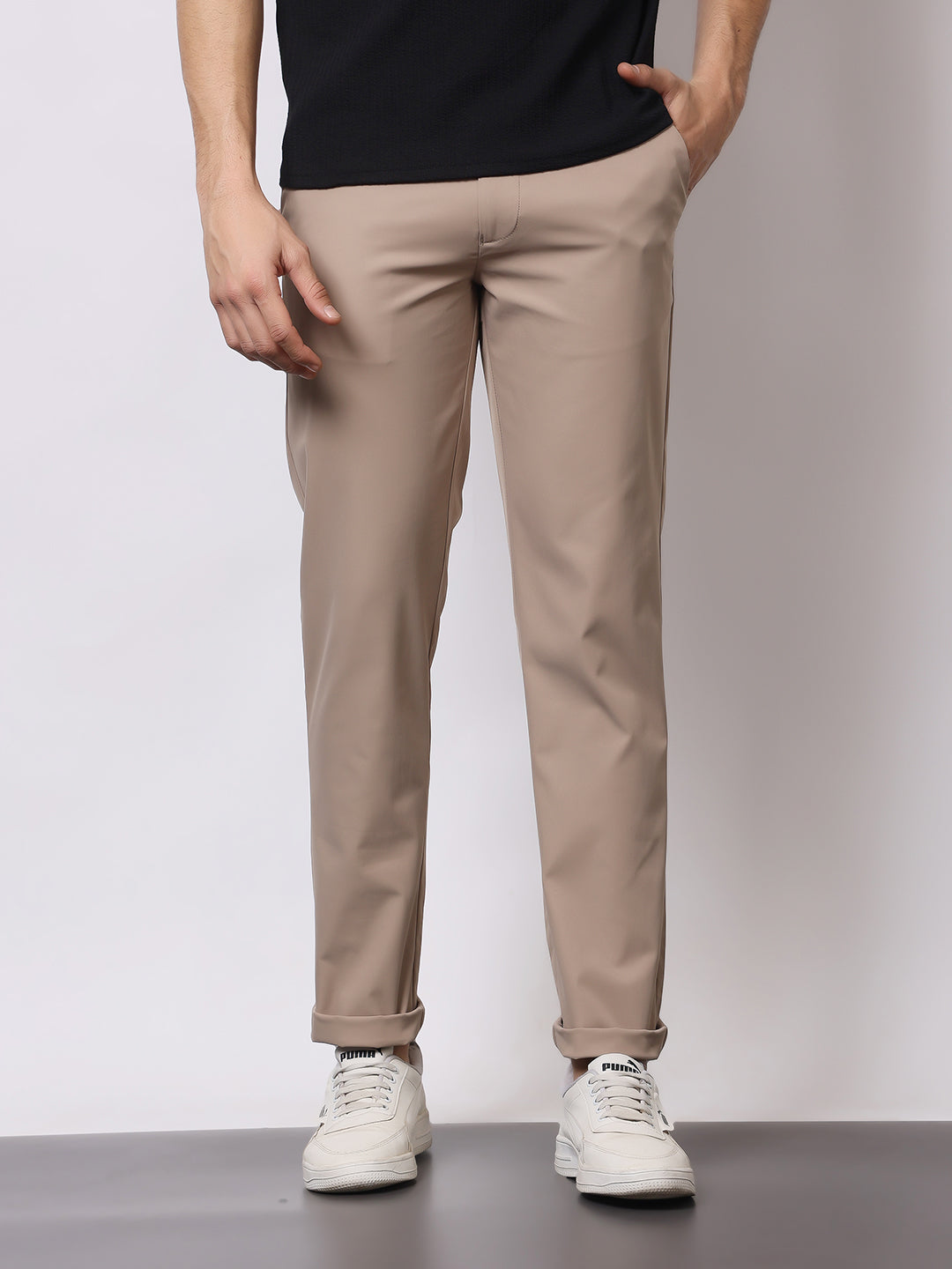 Stylox Men’s Premium Regular Fit Stretch Trousers – Formal & Casual Pants | Wrinkle-Free Office Wear - Stylox