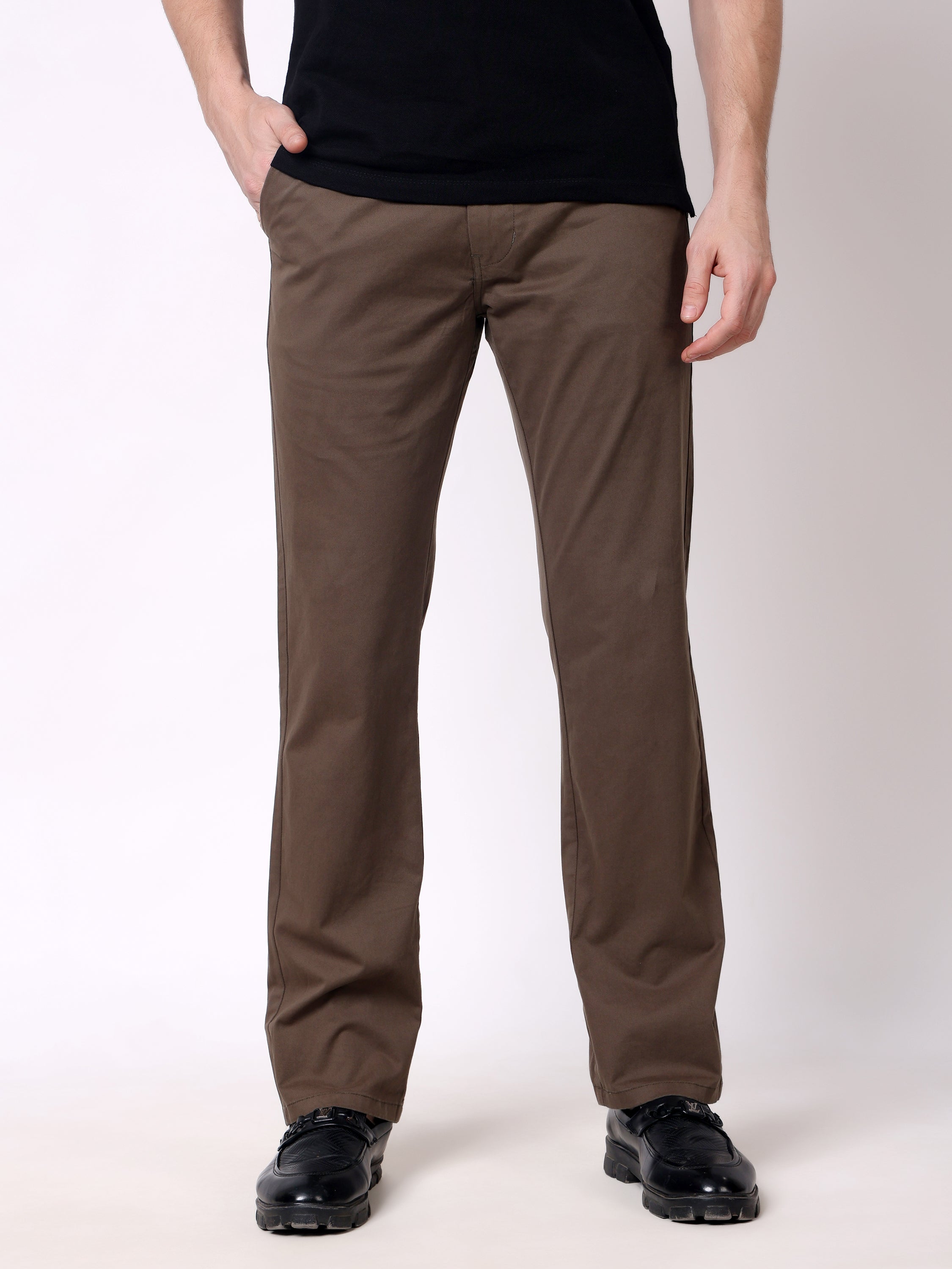 Stylox Men’s Straight Fit Non-Stretch Casual Chinos Trousers - Stylox